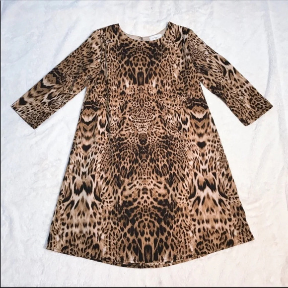 Everly Tiger Animal Print Tent Long Sleeve Dress S - Picture 3 of 10